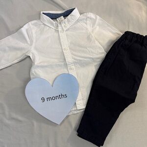 H&M - White and Navy Kids 2-piece Matching Set